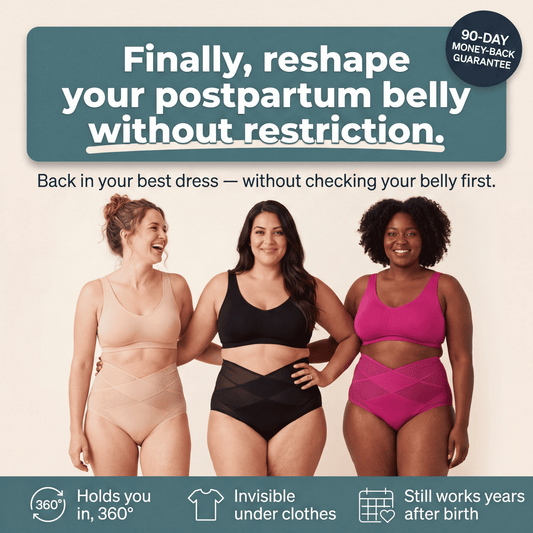 High-waisted postpartum shaping underwear